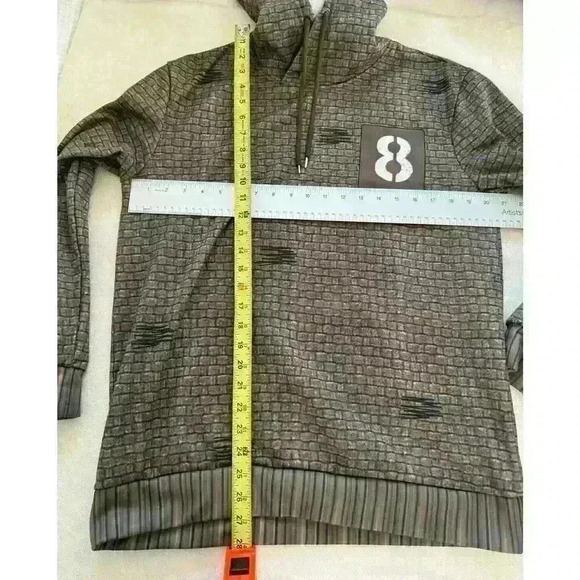 oc orderplus Hoodie / Sweatshirt ~ Brick Pattern ~ Green Combo ~ Sz Large - Picture 8 of 10